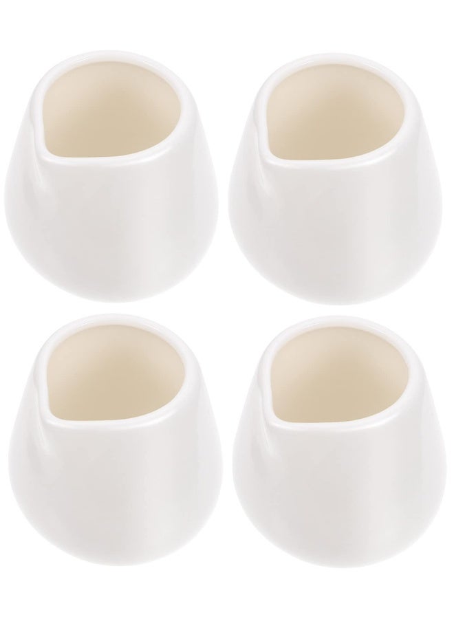 Mini Creamer Jugs, 4pcs Ceramic Sauce Cups Milk Creamer Pitcher Serving Creamer Jugs Without Handle for Milk Coffee - Image 1